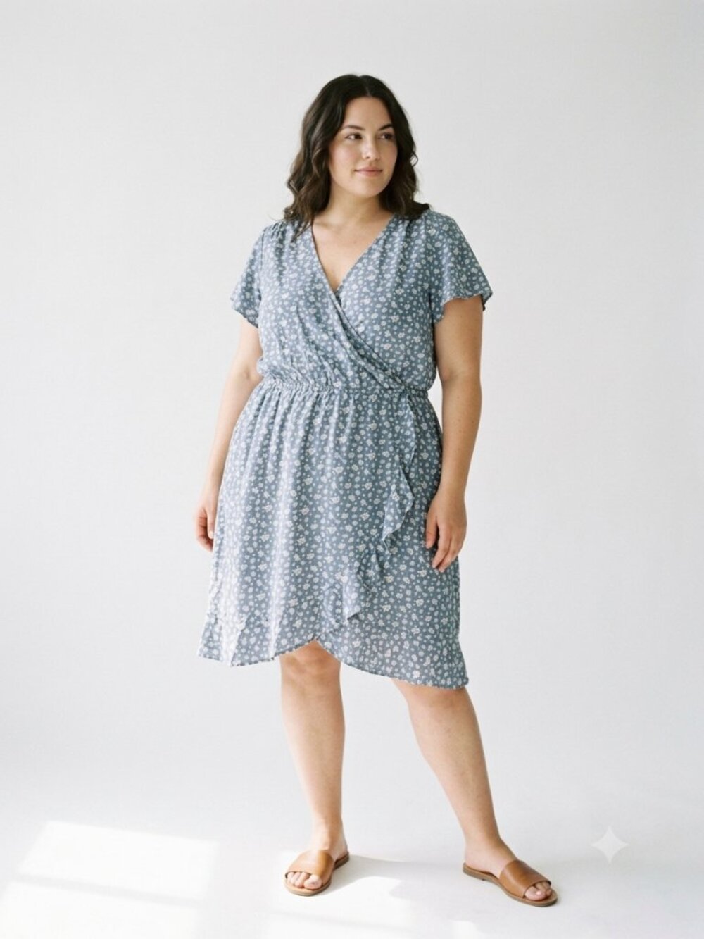 J. Crew Mercantile Dress Blue Floral Boho Cottage Faux Wrap Summer 2X